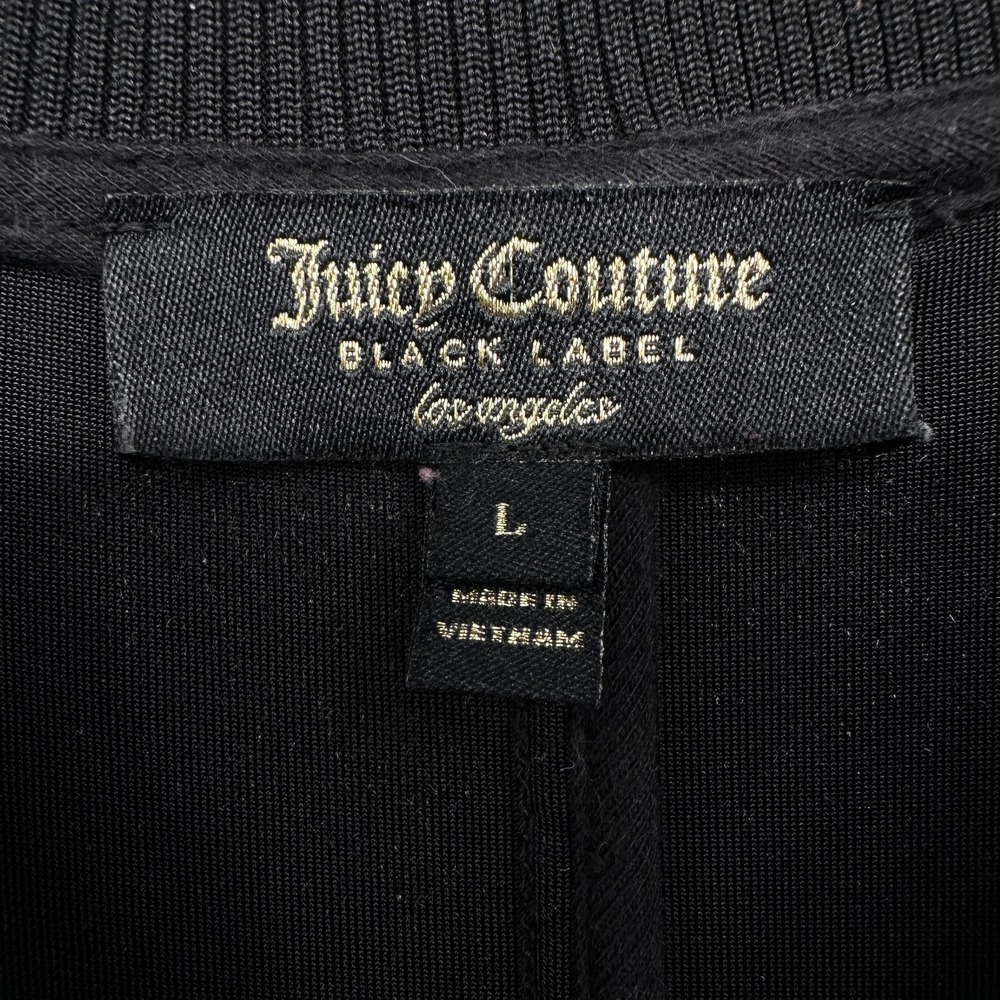 Juicy Couture Velvet Longline Bomber Jacket Duster Size Large Stretch Pockets - Picture 11 of 13